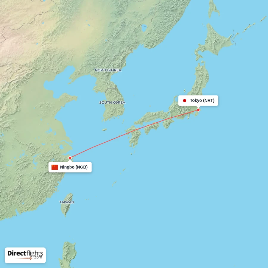 NRT - NGB route map