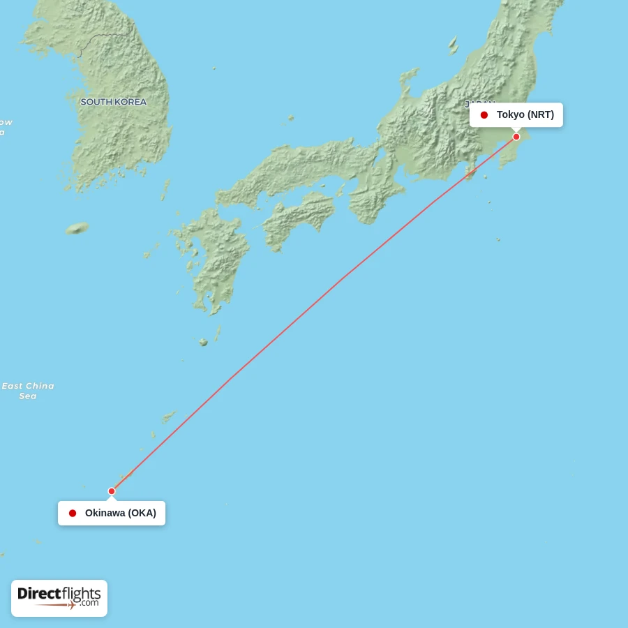 NRT - OKA route map