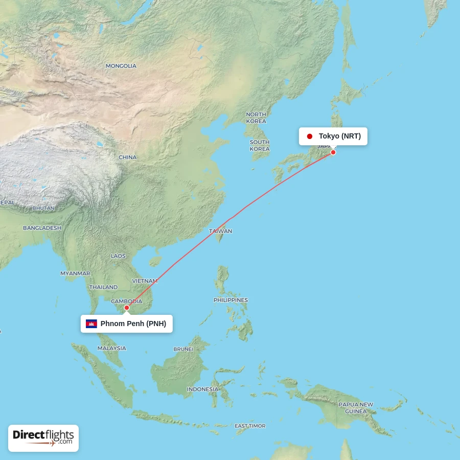 NRT - PNH route map