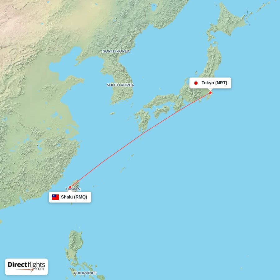 NRT - RMQ route map