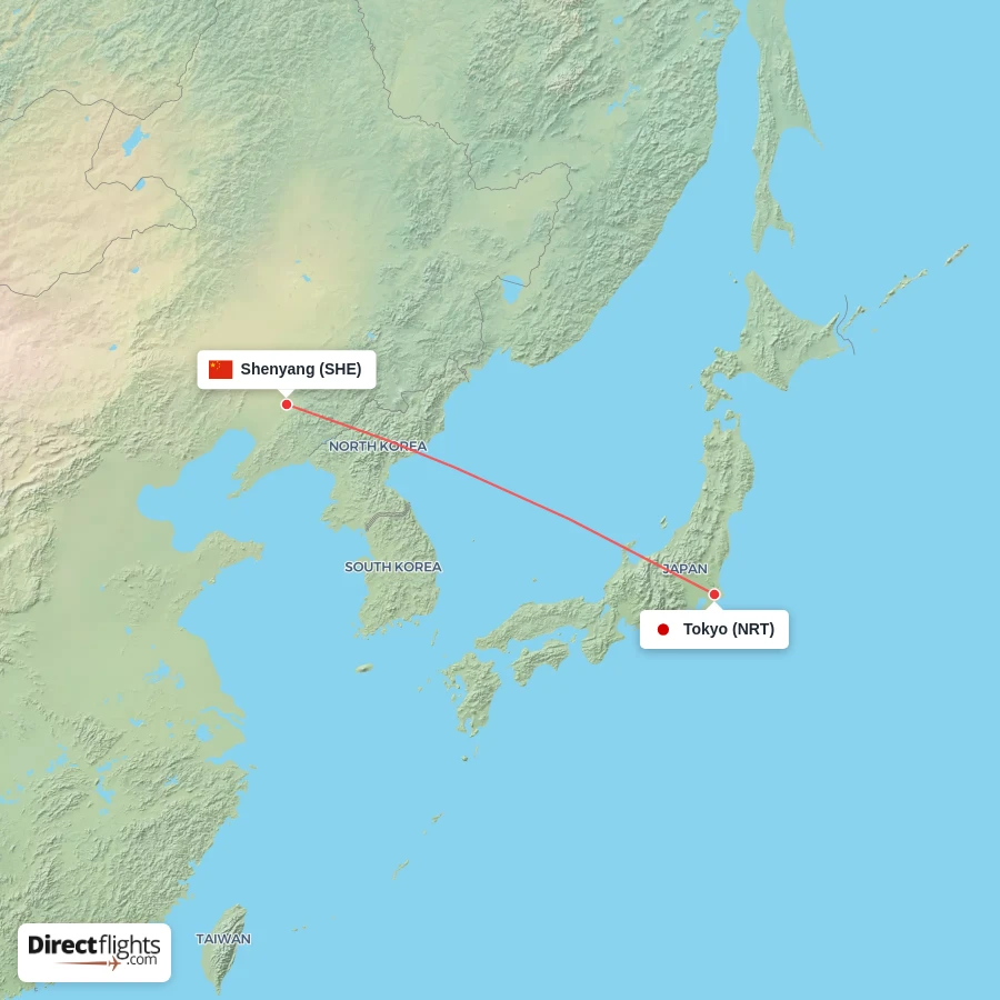 NRT - SHE route map