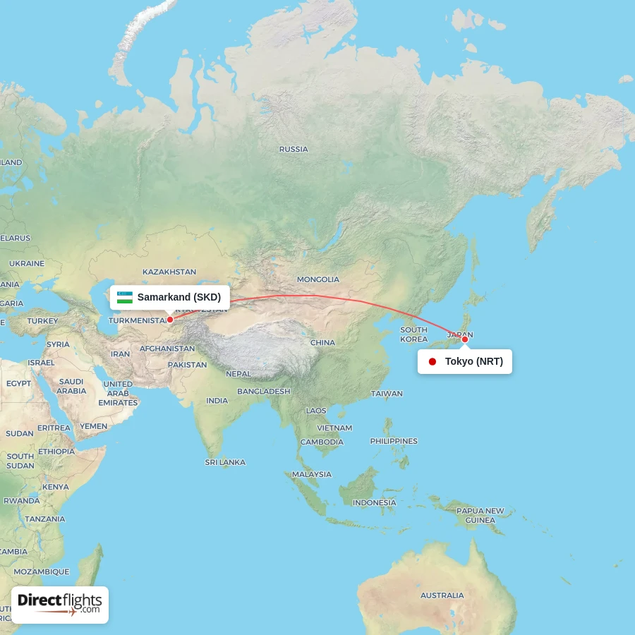 NRT - SKD route map
