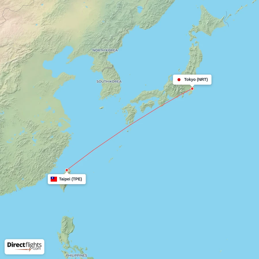 NRT - TPE route map