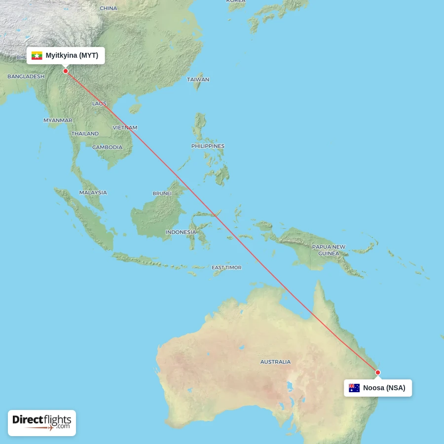 NSA - MYT route map