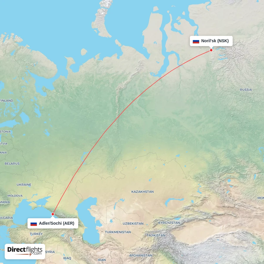 NSK - AER route map