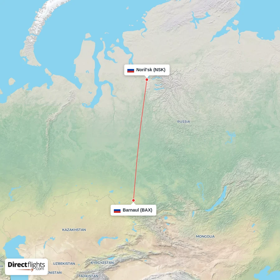 NSK - BAX route map