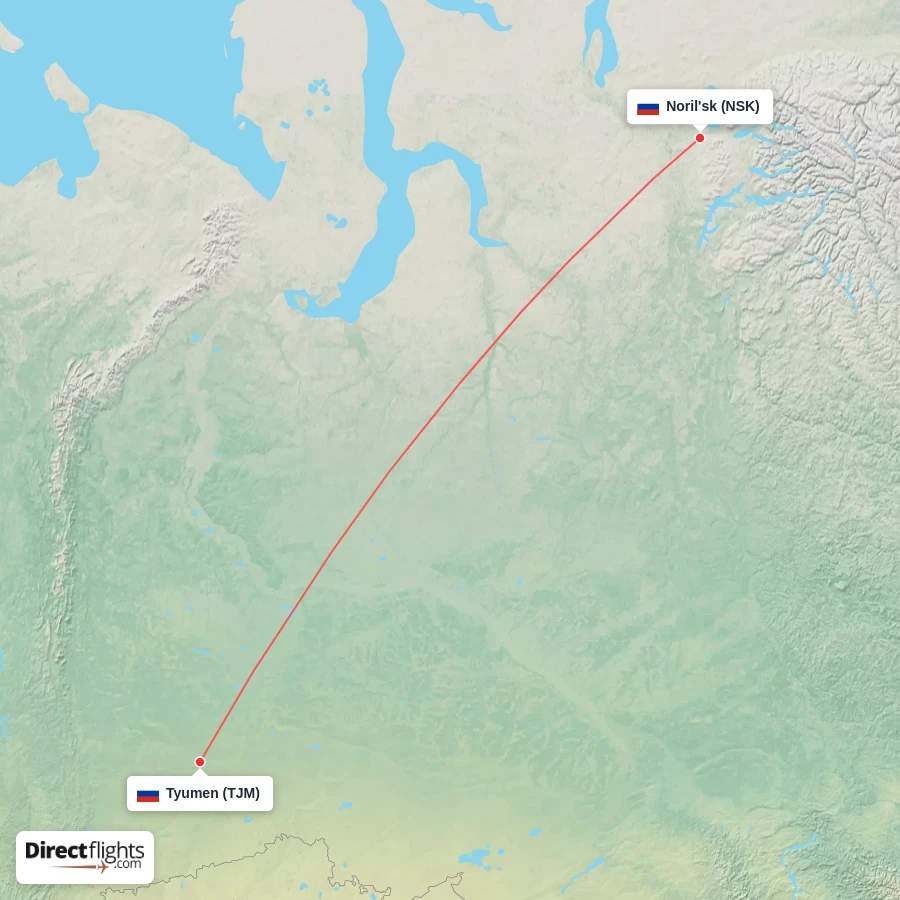 NSK - TJM route map
