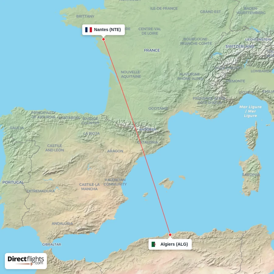 NTE - ALG route map