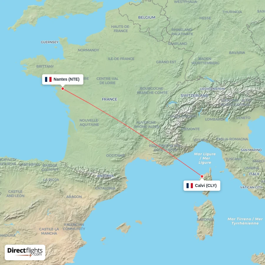 NTE - CLY route map