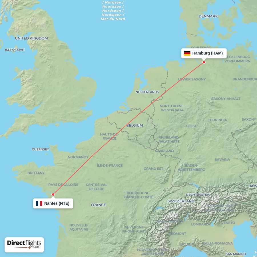 NTE - HAM route map