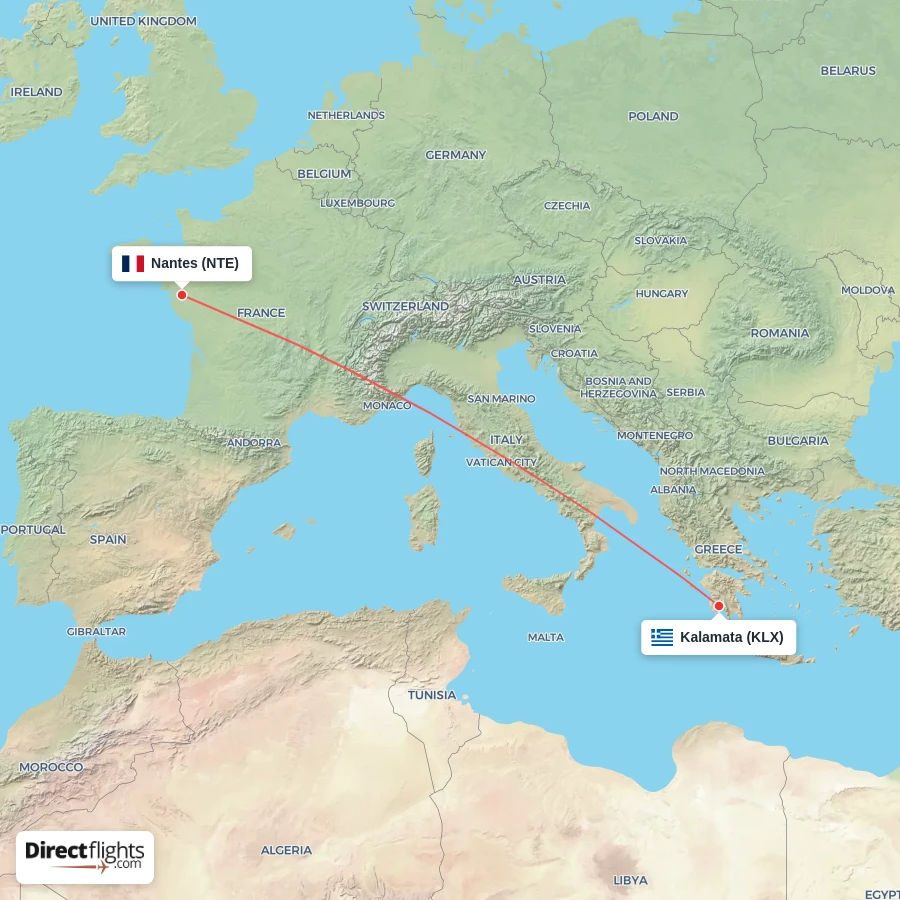 NTE - KLX route map