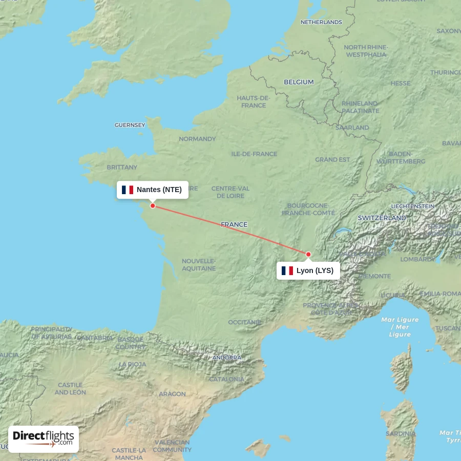 NTE - LYS route map
