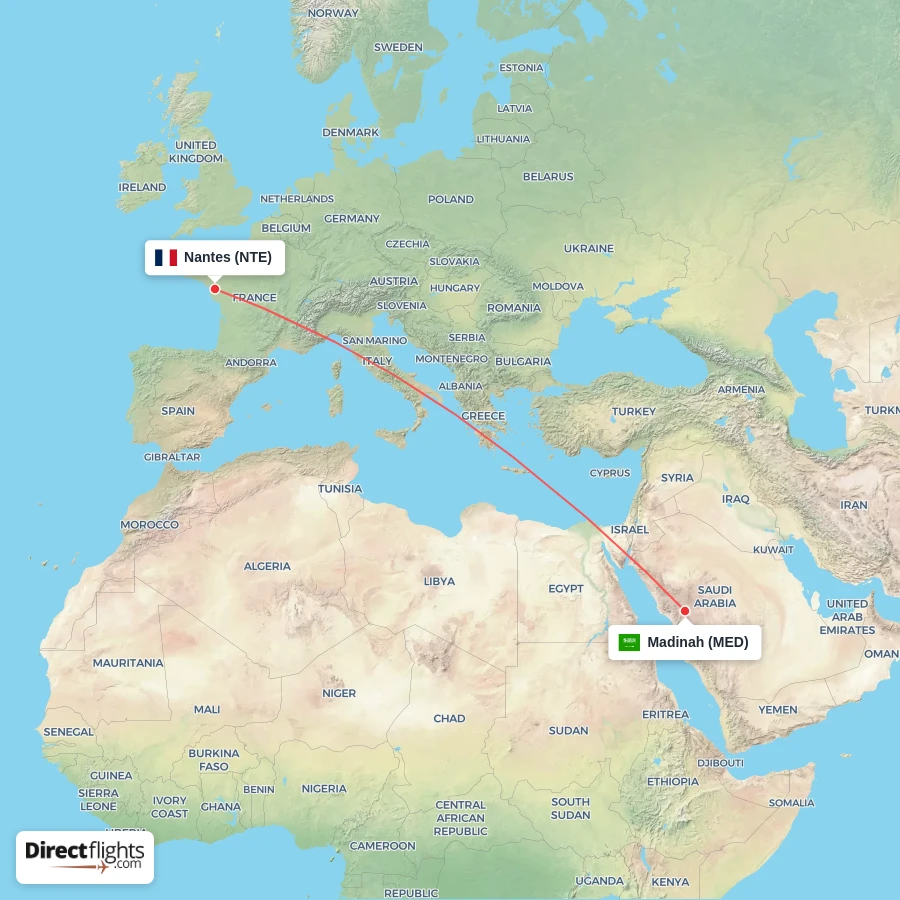 NTE - MED route map