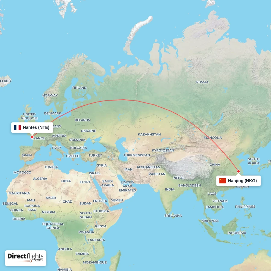 NTE - NKG route map