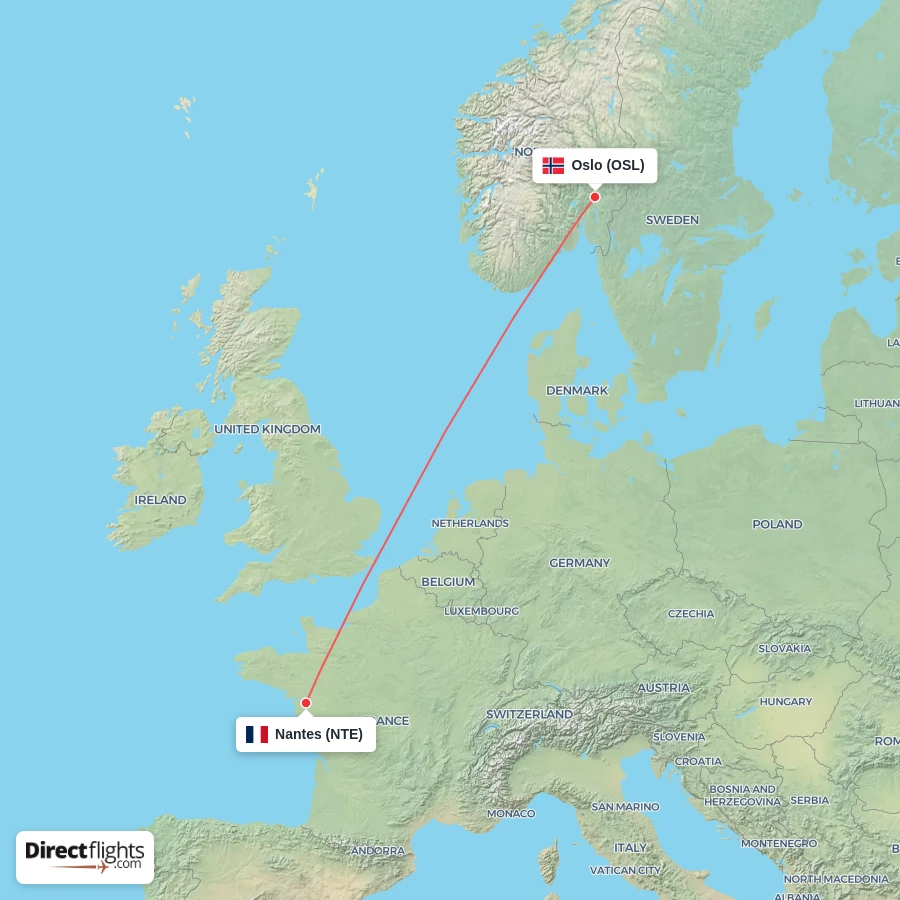NTE - OSL route map