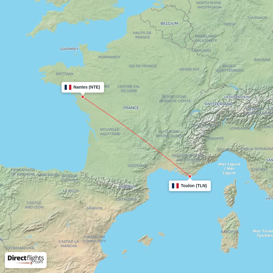 NTE - TLN route map