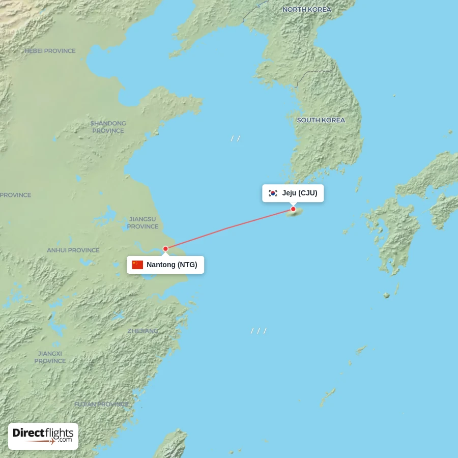 NTG - CJU route map