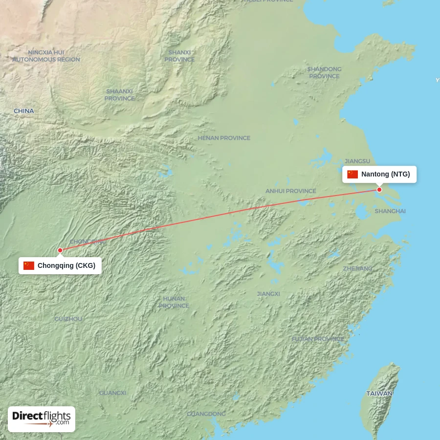 NTG - CKG route map