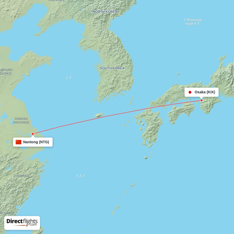 NTG - KIX route map