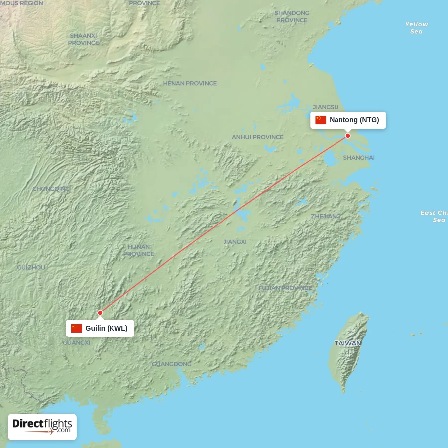 NTG - KWL route map