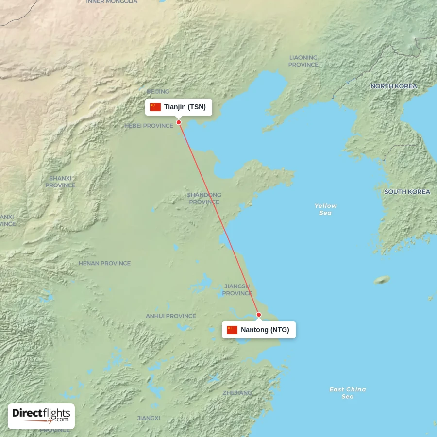 NTG - TSN route map
