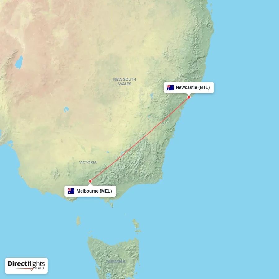 NTL - MEL route map