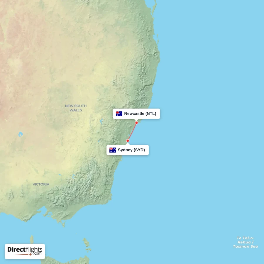 NTL - SYD route map
