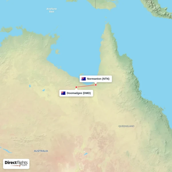 Normanton - Doomadgee direct flight map
