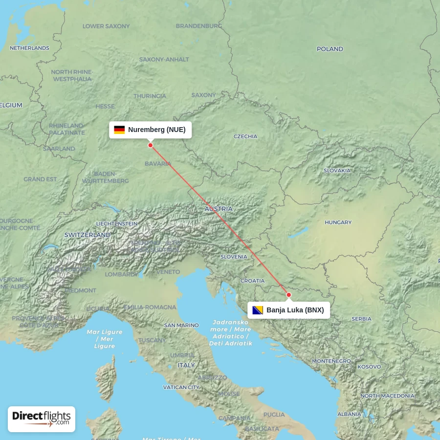 NUE - BNX route map