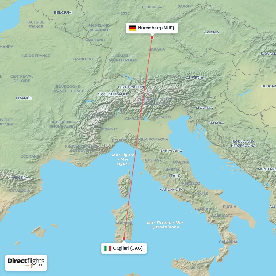 NUE - CAG route map