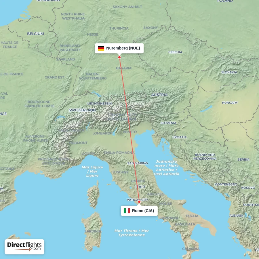 NUE - CIA route map