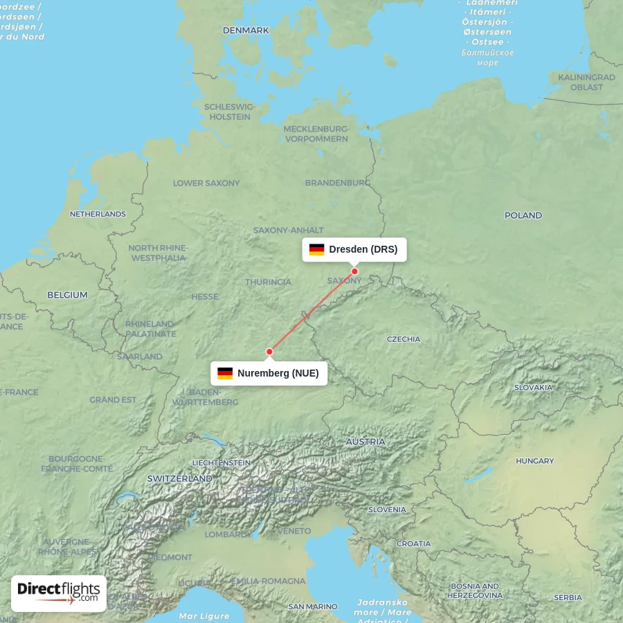 NUE - DRS route map