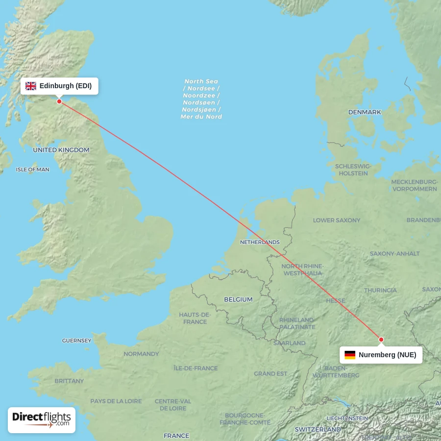 NUE - EDI route map