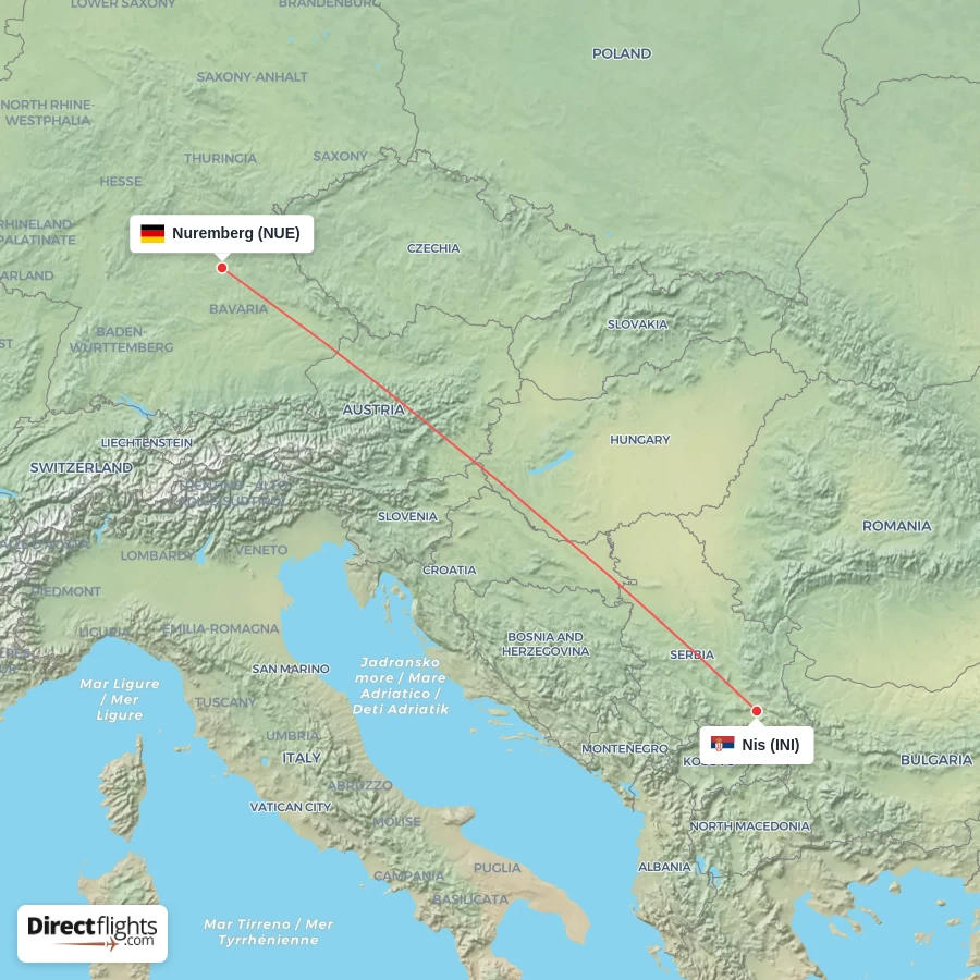 NUE - INI route map