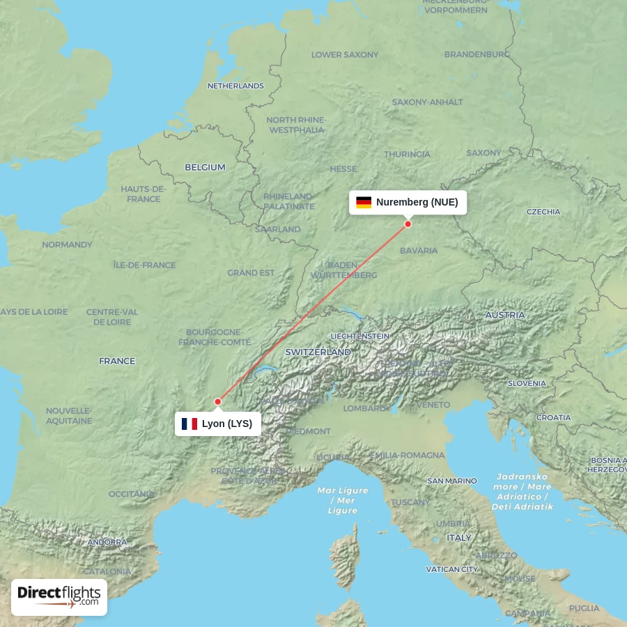 NUE - LYS route map