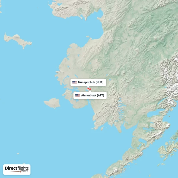 Nunapitchuk - Atmautluak direct flight map