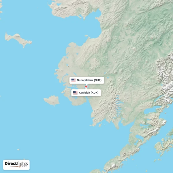 Nunapitchuk - Kasigluk direct flight map