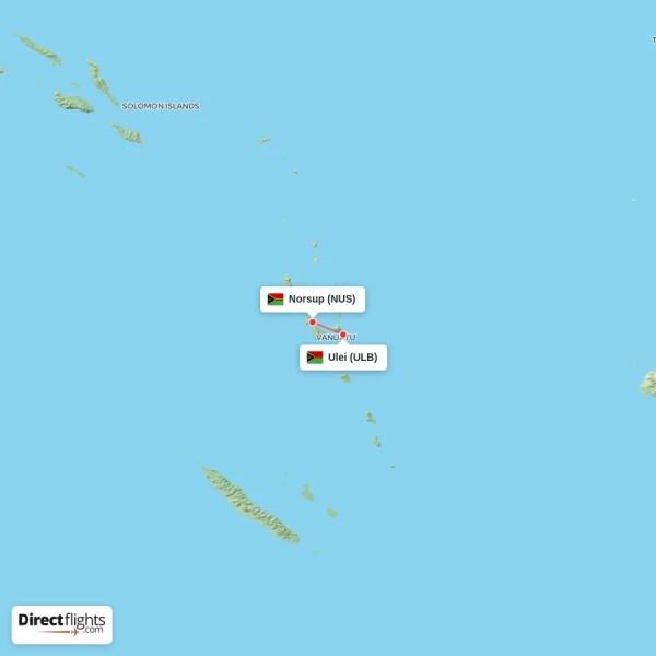 Norsup - Ulei direct flight map