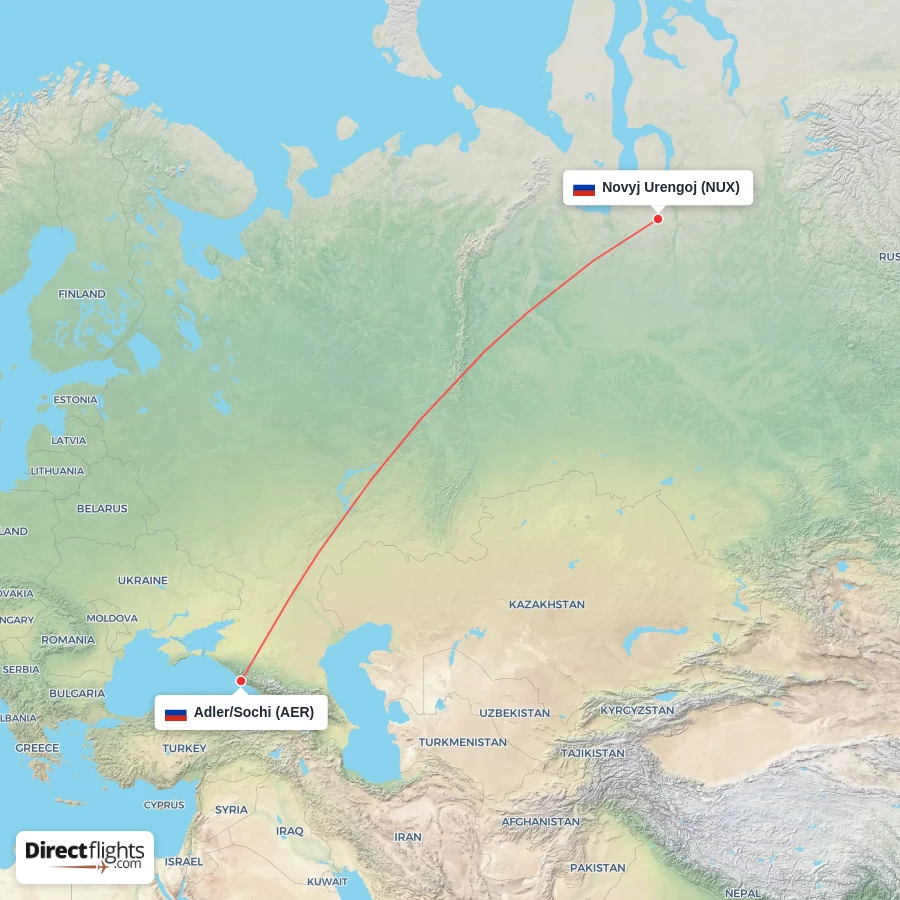 NUX - AER route map