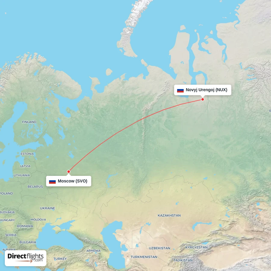 NUX - SVO route map