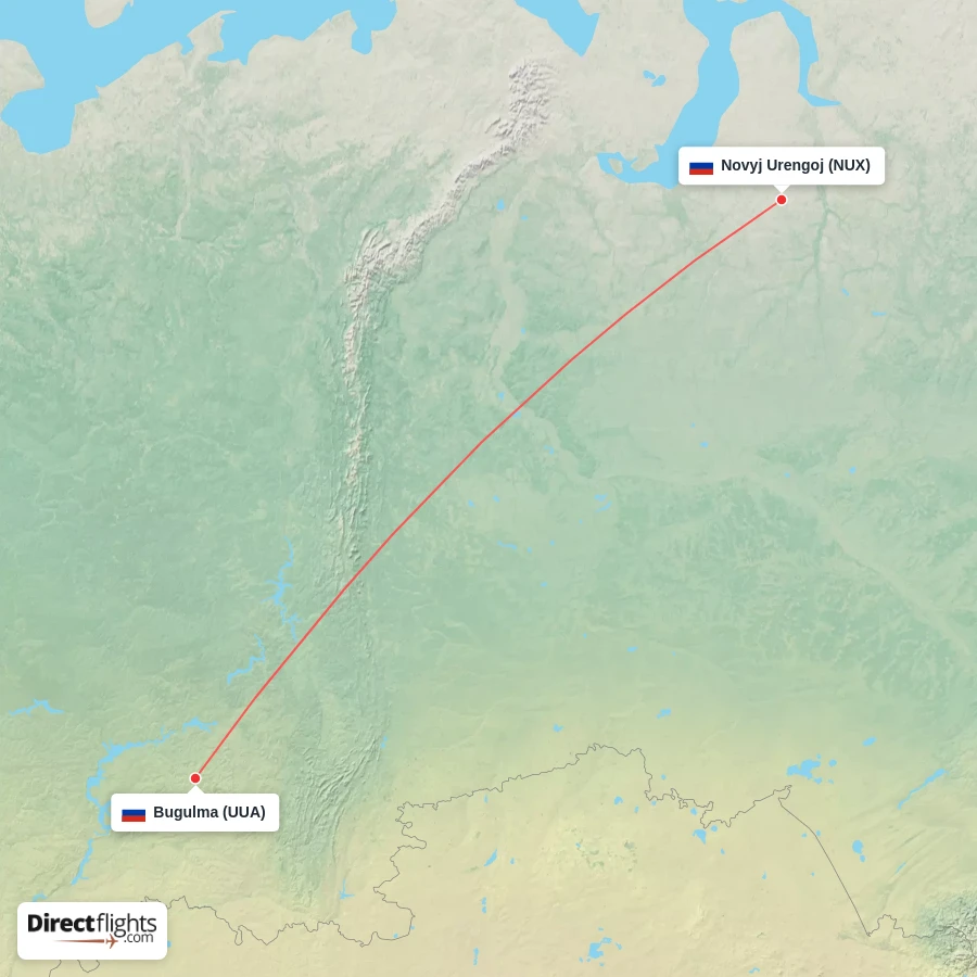 NUX - UUA route map
