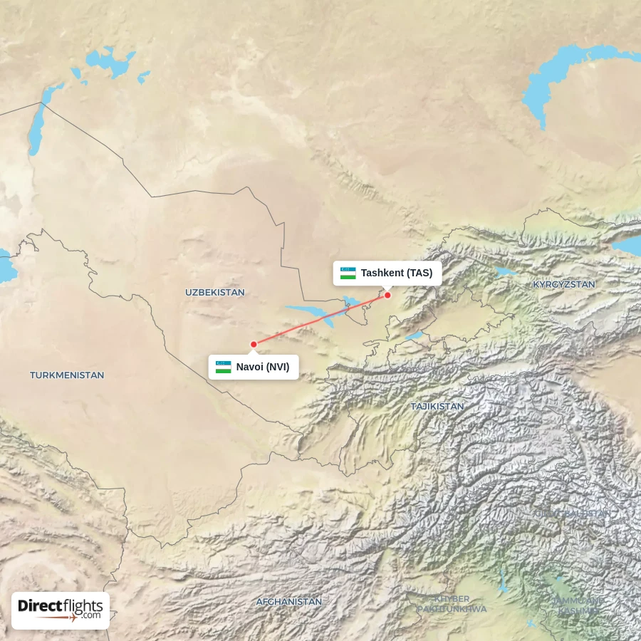 NVI - TAS route map