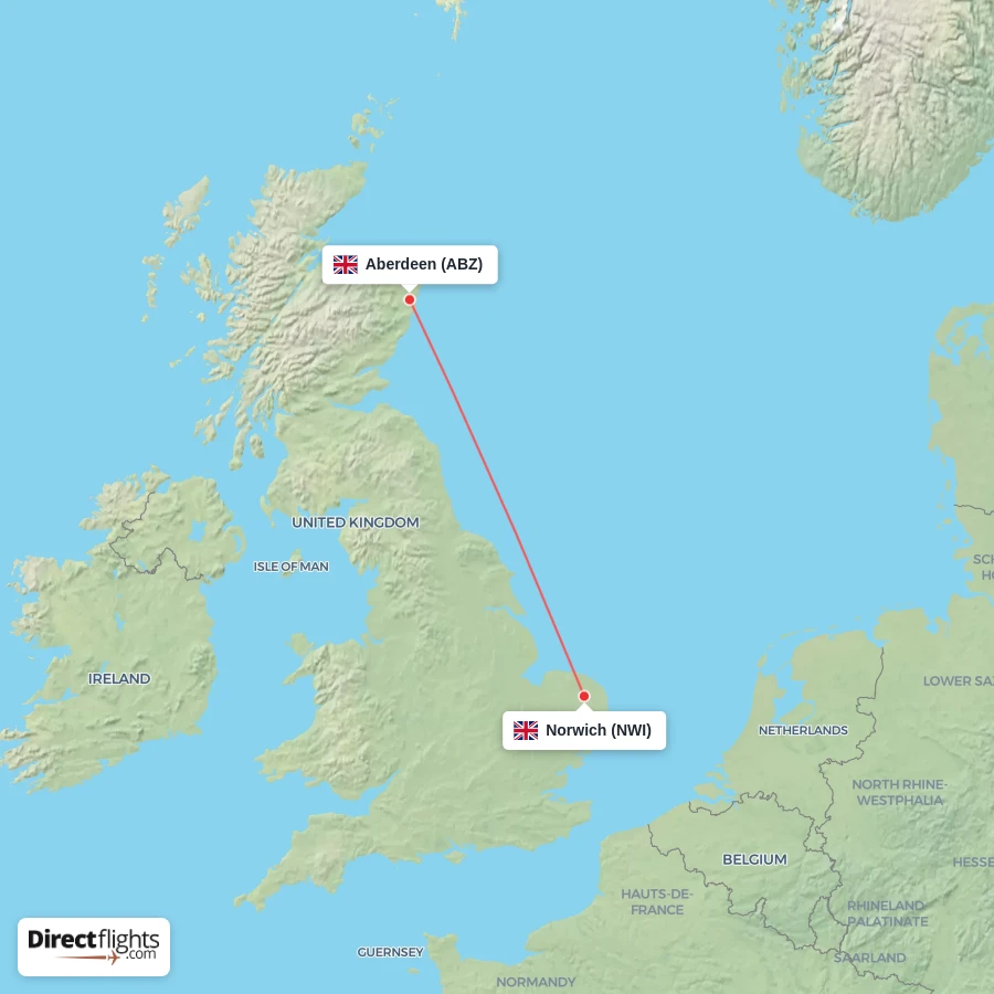 NWI - ABZ route map