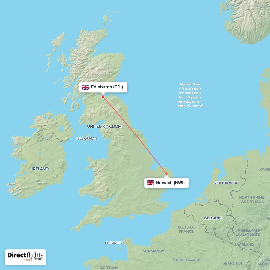 NWI - EDI route map