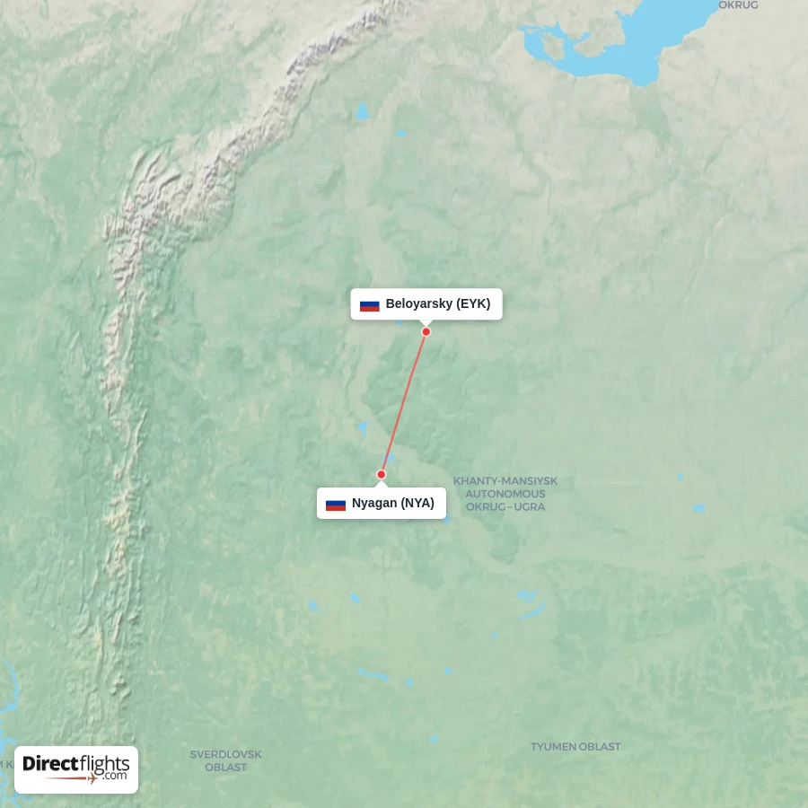 NYA - EYK route map