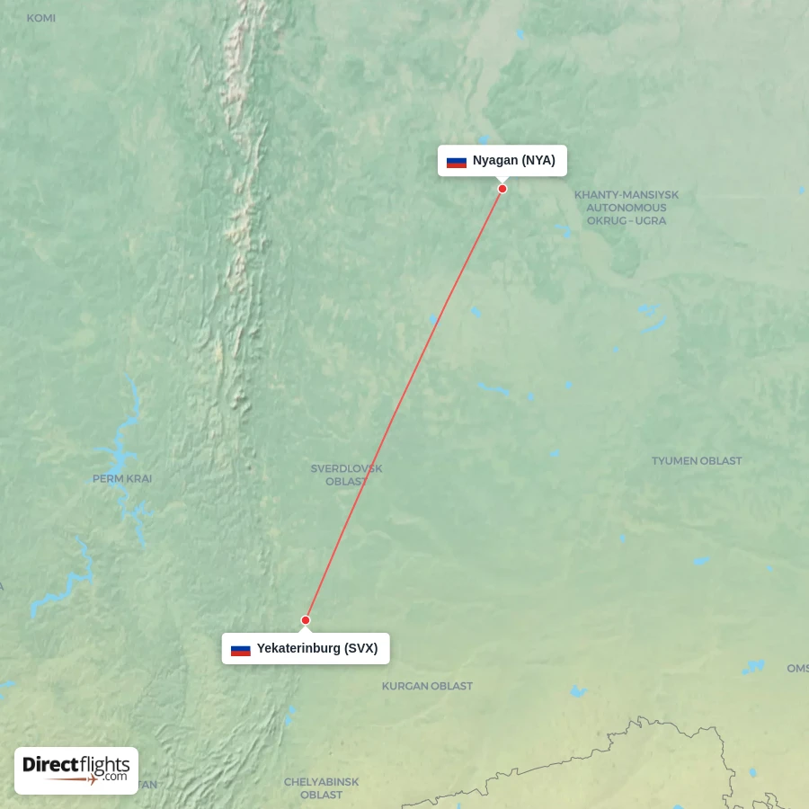 NYA - SVX route map