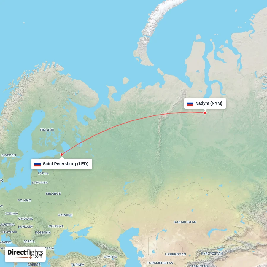 NYM - LED route map