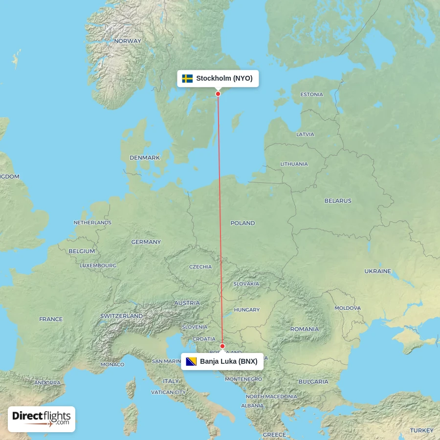 NYO - BNX route map