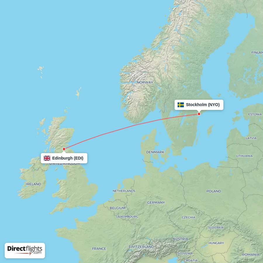 NYO - EDI route map