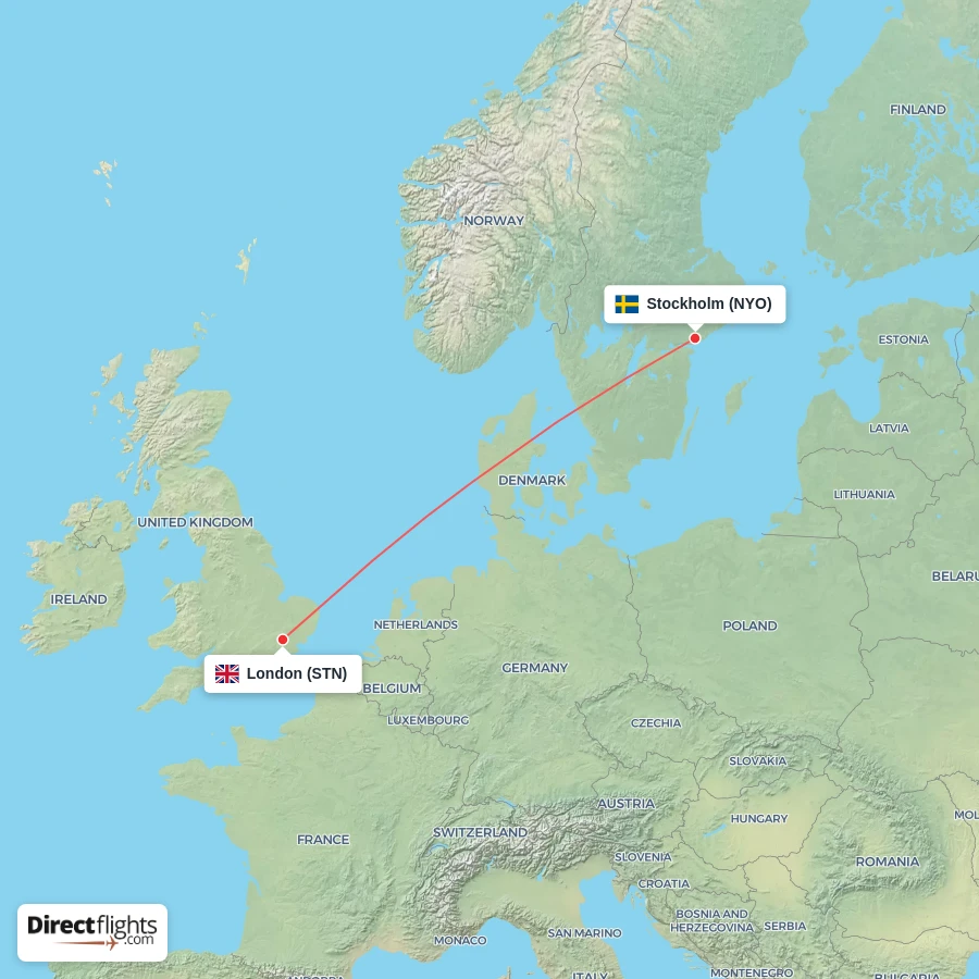NYO - STN route map